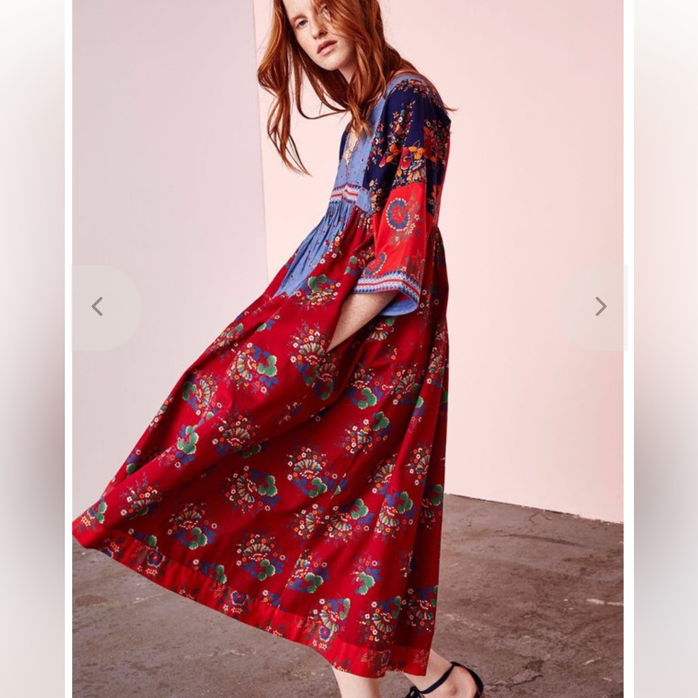 Ulla Johnson Milena patchwork midi Dress Sz 4